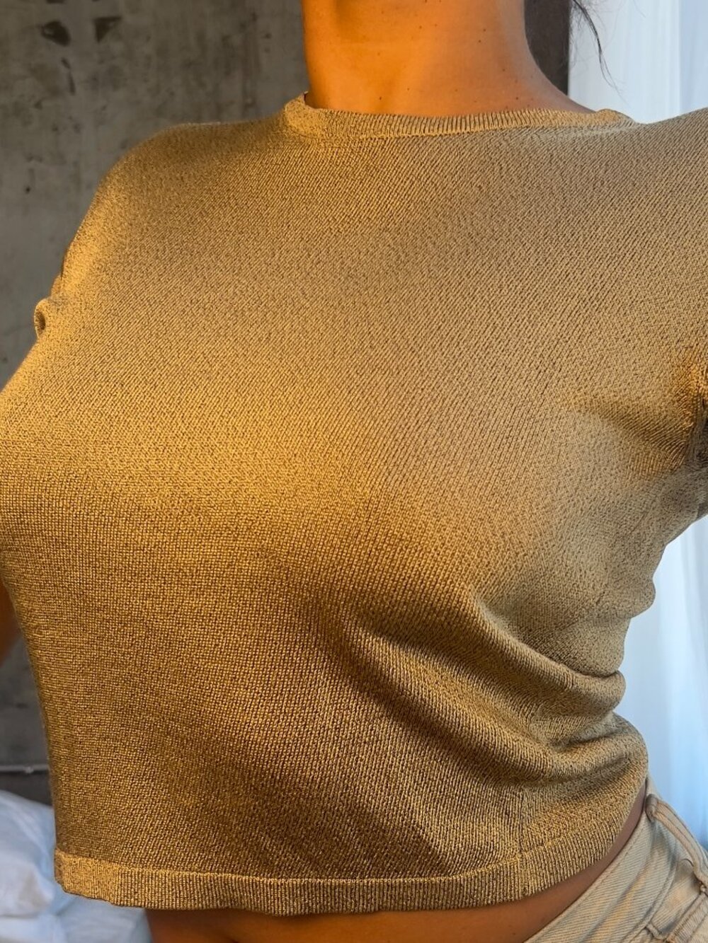 metallic gold top